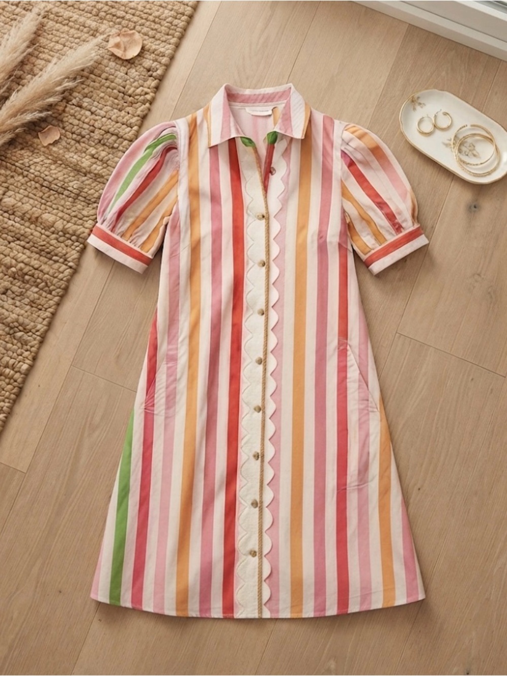 JODIFL Caroline Riviera Stripe Shirt Dress